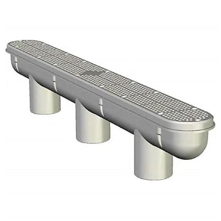 Strike3 32 in. PVC Channel Main Drain with Sump, Gray, 40PK ST2634865